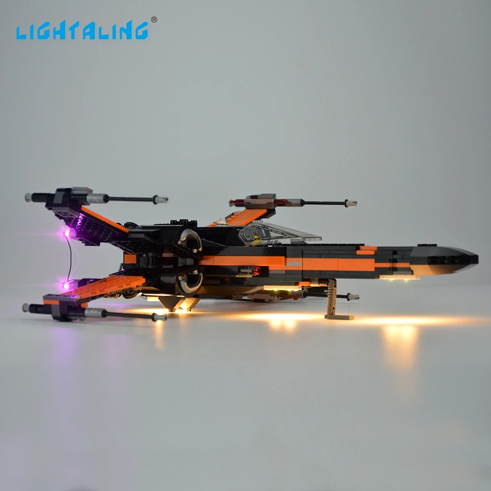 Светильник aling светодиодный светильник набор для известного бренда 75102 Poe's X-Wing Fighter модель комплект блоки игрушка