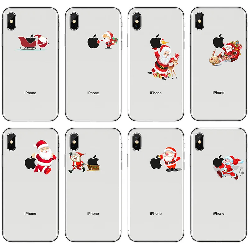 Рождественские украшения подарки дерево ТПУ мягкий печати чехол для iPhone X Xs Max Xr 8 7