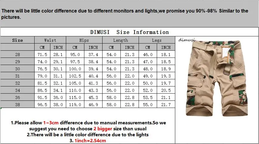 DIMUSI карго шорты мужские Новые повседневные камуфляжные хлопковые шорты мужские свободные рабочие шорты мужские дышащие военные Короткие штаны размер 38