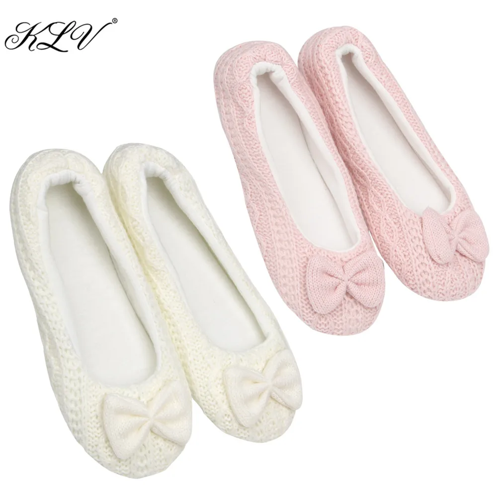 

THINKTHENDO Women Ladies Home Floor Soft Women indoor Slippers Outsole Bow Shoes