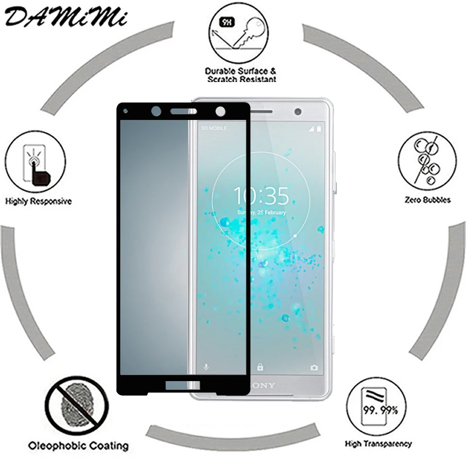 Бренд 9 H 2.5D полное покрытие закаленное Стекло для sony Xperia XZ2 компактный