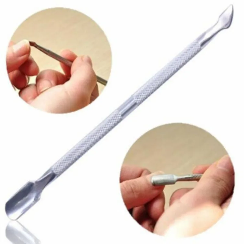 

Practical Cuticle Nail Pusher Spoon Remover Stainless Steel Manicure Care Tool