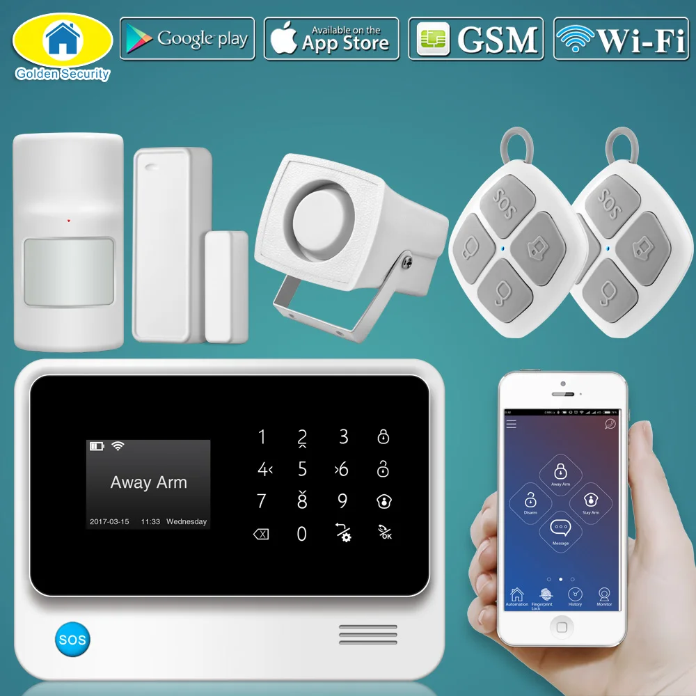 Golden Security G90B Plus WIFI GSM Alarm System GPRS Security Alarm APP
