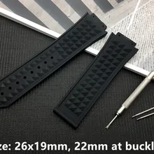 26x19 мм черный силиконовый резиновый ремешок для часов водонепроницаемый браслет на запястье стальная пряжка для Hublot ремешок для Big Bang часы ремешок инструменты