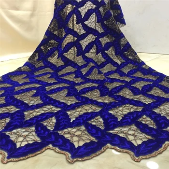 

VILLIEA African Lace Fabric 2018 Embroidered Nigerian Velvet Laces Fabric Bridal High Quality French Tulle Lace Fabric For Women