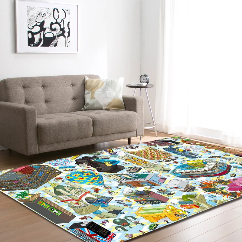 Мультфильм 3D лошадь собака Геометрическая Печать ковры и ковры для дома гостиная Детский ковер большой нескользящий коврик для йоги области ковры