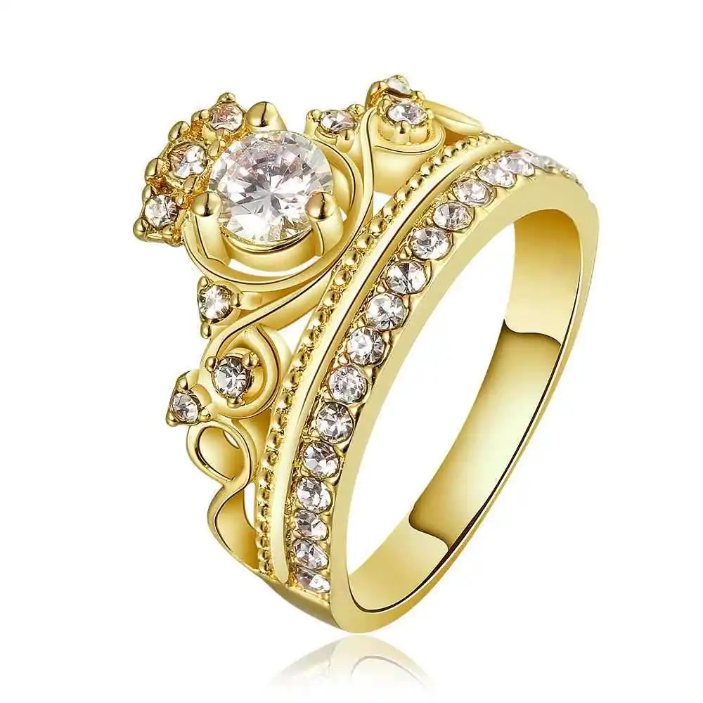 Floating charms!!18K GP Imperial crown wedding ring Bulgary womens girl Jewelry Rings SMTPR678 | Украшения и аксессуары