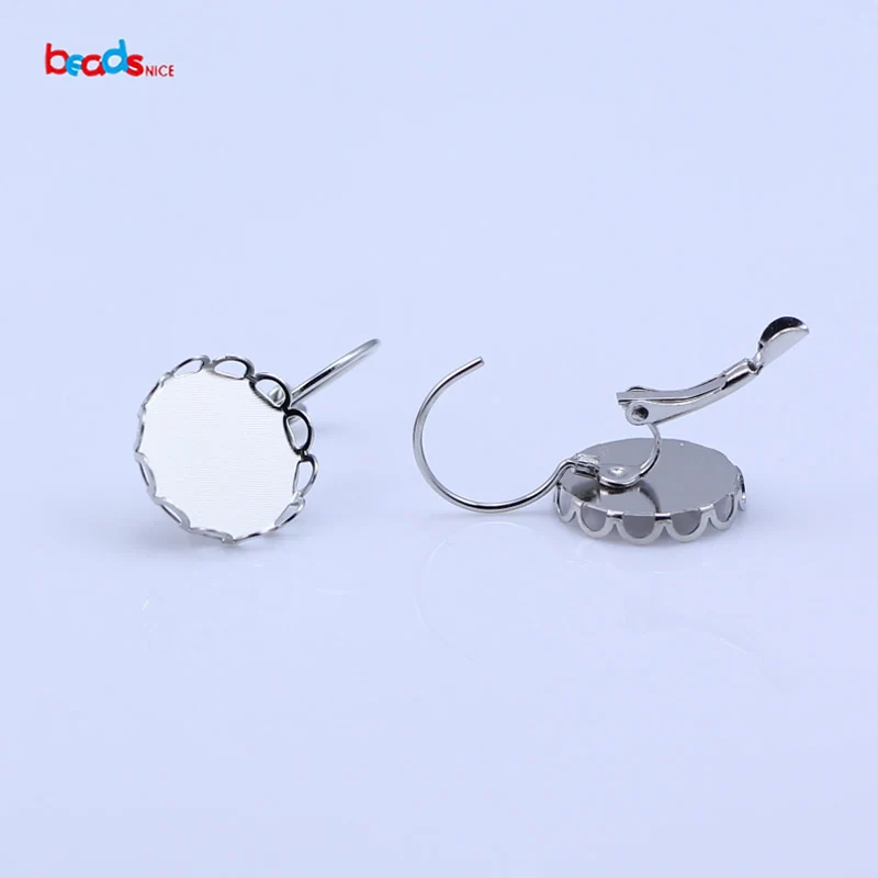 Beadsnice 25027 компонентов Leverback настройки кабошон латунь круглый 14 мм Длина: 33,0 мм jewellery выводы серьги