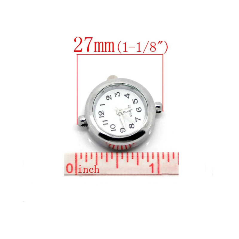 

2-10PCs Men Women Silver Tone Round Smooth Quartz Watch Faces For DIY European charm Bracelet Watch Making 27X24mm