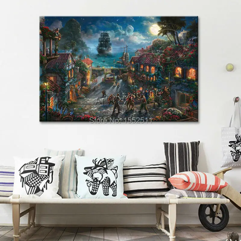 

Thomas Kinkade Oil Paintings Tangled Art Decor Painting Giclee Canvas Wall Picture Art Framed Cuadros Spray Posters and Print 17