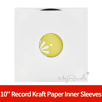 

20 High Quality Heavyweight ACID FREE White Kraft Paper Inner Sleeves With Hole For 10'' Record Vinyl
