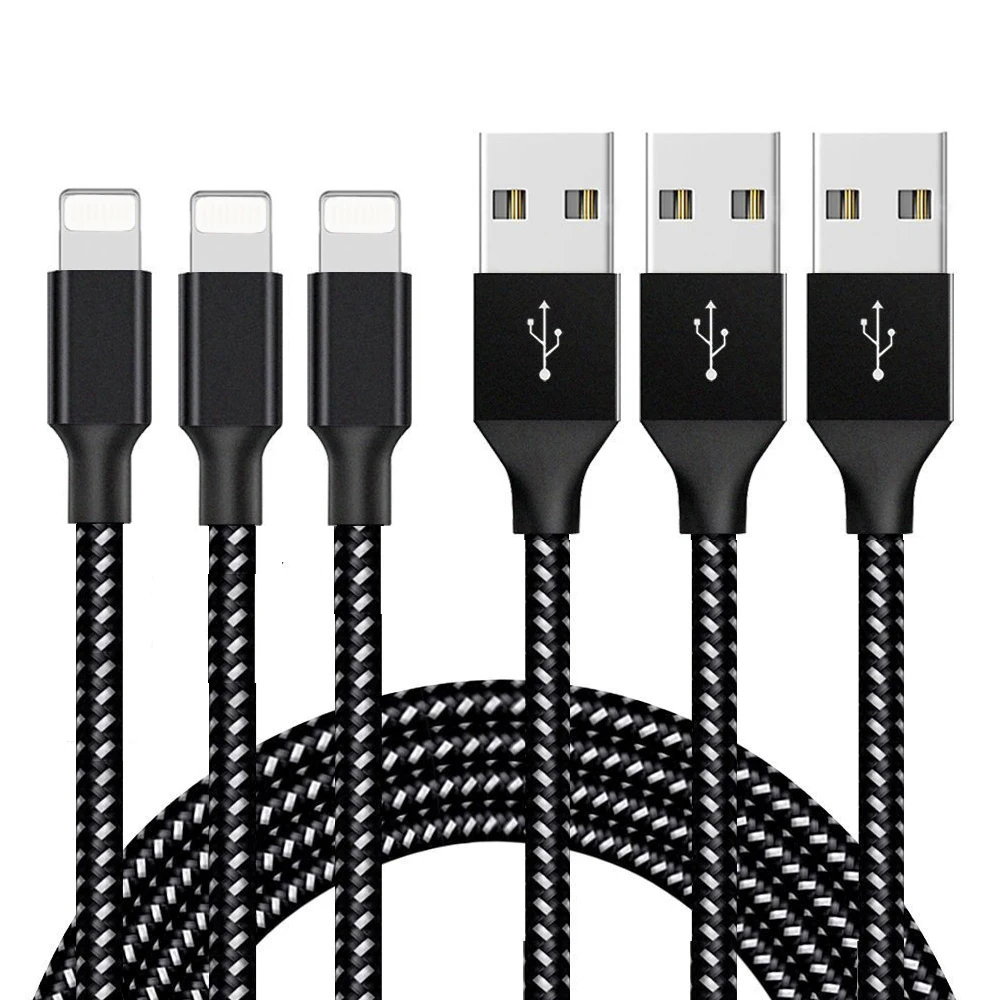 Beste 1 m 2 m 3 m USB 2.0 Kabel Lading Extra lijn voor iPhone X 8 7 6 6 s plus 5 s Snelle Opladen Data Sync Transmissie voor iPad Air Pro 2 3