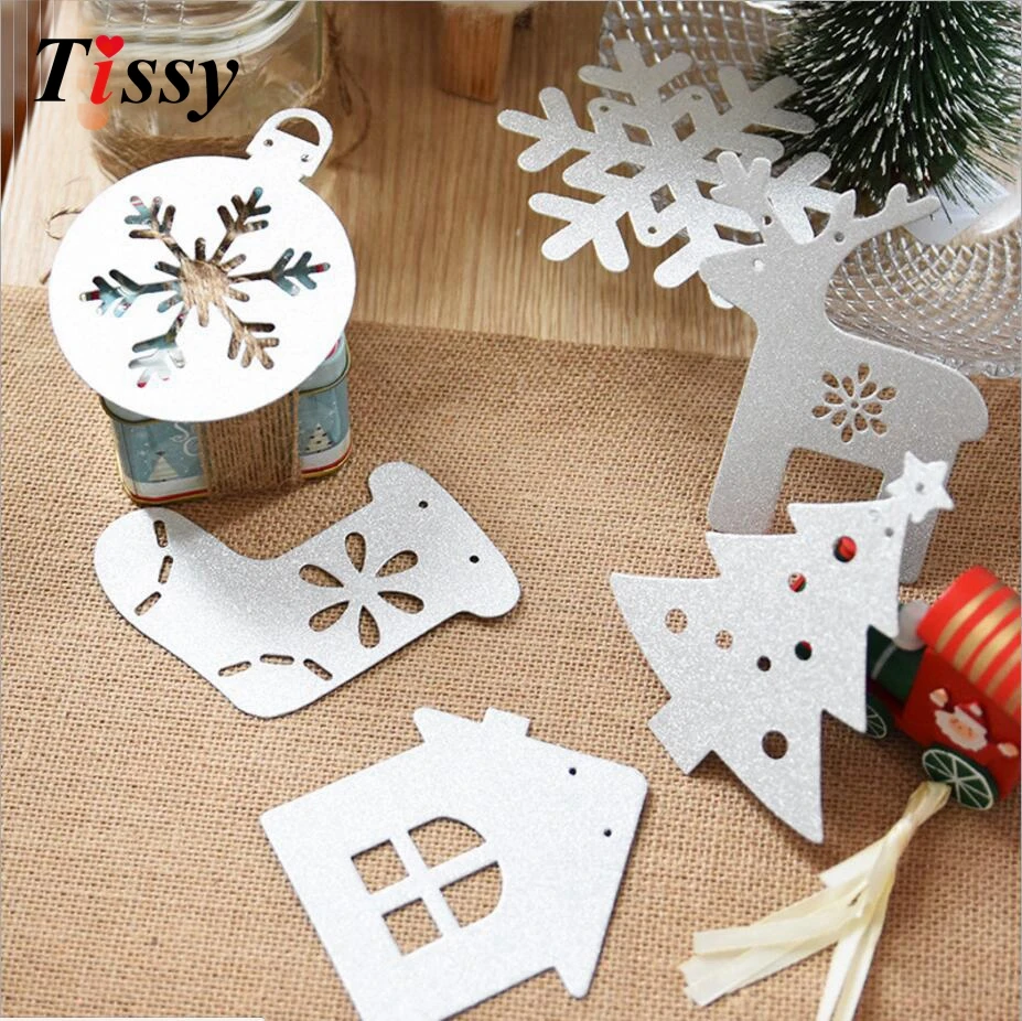 6 Pzset Decorazioni Di Natale Fiocco Di Neve E Babbo Natale