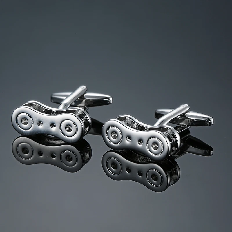 Novelty Shirt cufflinks for mens Bike chain cuff links High Quality