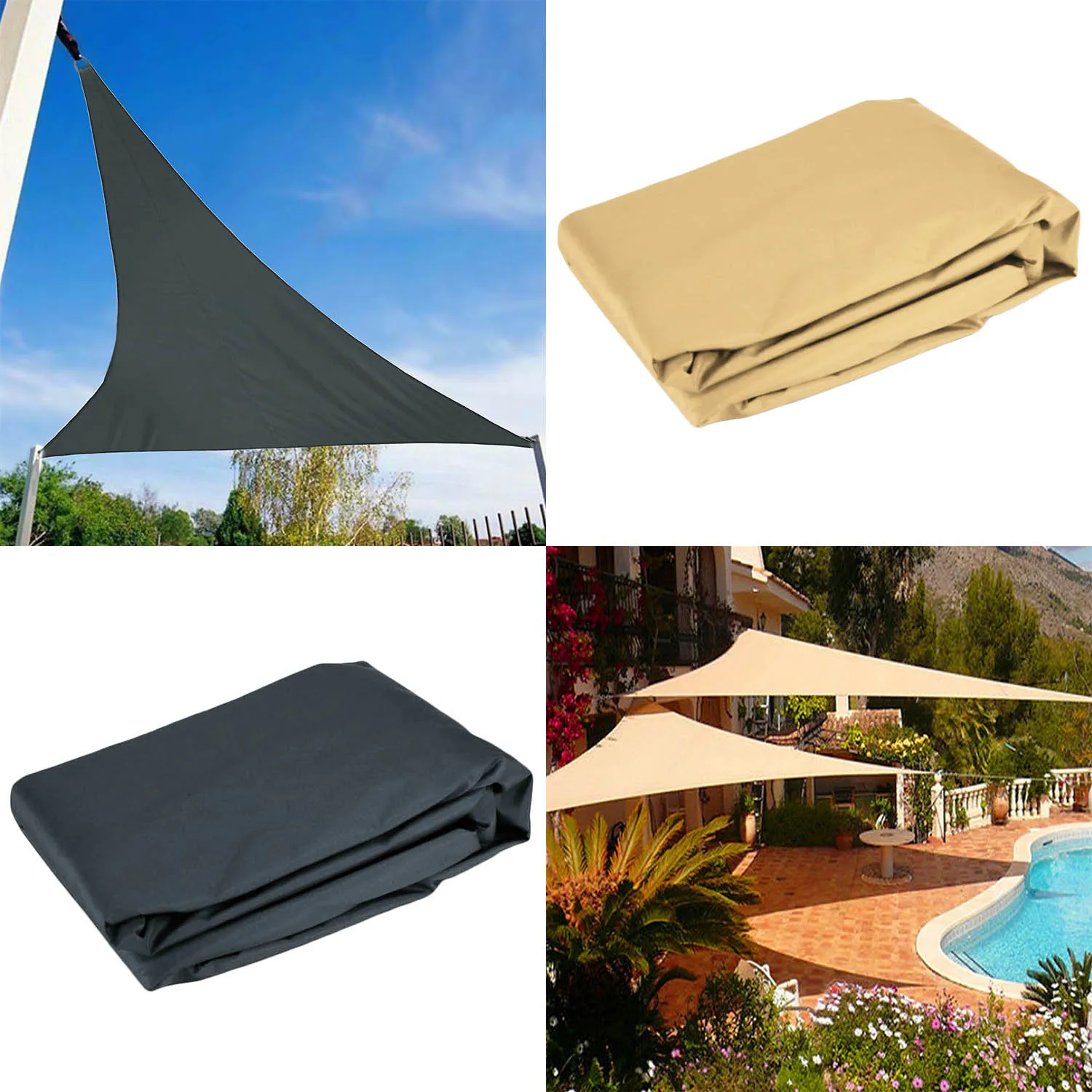 

Awning Waterproof Cloth Triangle Tarp UV Protection Sunscreen Raincover Foldable Sun Shade Sail Canopy for Outdoor Patio Garden