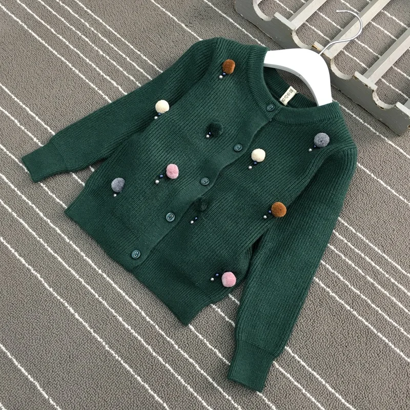 Rlyaeiz/Детский кардиган, г. Весенний модный свитер для маленьких девочек трикотажная одежда, Осенние повседневные вязаные свитера для девочек детская одежда для детей от 2 до 7 лет