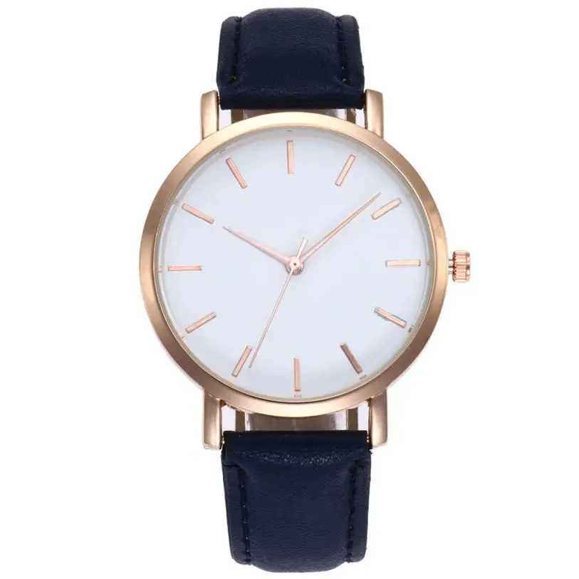 Лидер продаж модные унисекс для влюбленных Пара простой бизнес кожа кварцевые наручные часы женские часы xfcs saat часы Horloges подарок - Цвет: Blue