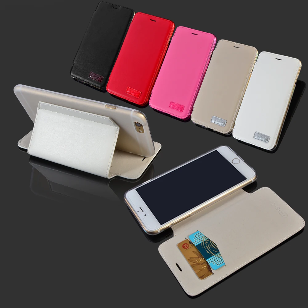 

For Apple iphone 6 6S Plus S-CH PU Classic Leather Anti fall Wallet Card Flip Stand Case Cover tpu 5 Color Free Shipping