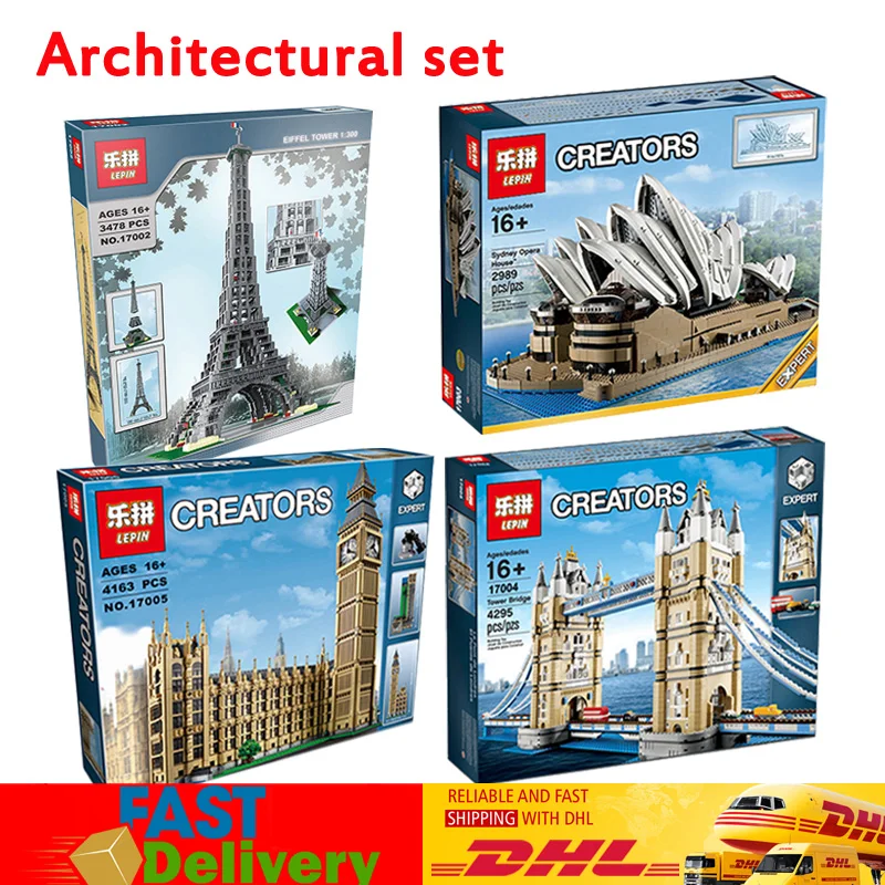 

LEPIN 17001 17002 17003 17004 17005 17007 Building Blocks Bricks Compatible Legoings 10189 10181 10234 Educational Toys for Kids