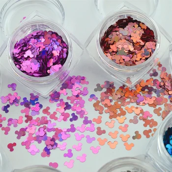 

12 colors Mickey shape Glitter Nails Sequins Decals beauty Nail Art Decoration Accessories manicure tools 2018 new Arrival