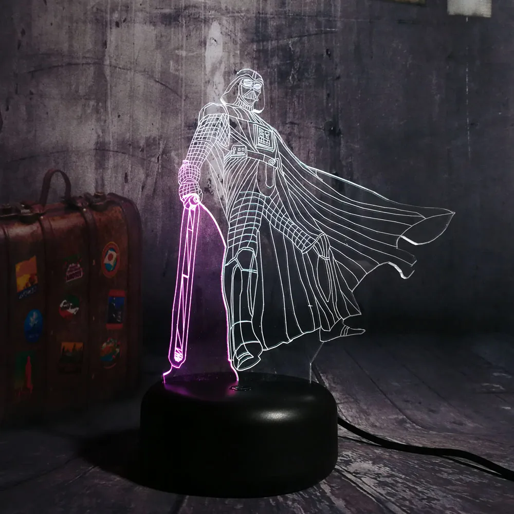 Прохладный из серии Звездные войны с Дартом Vade 3D RGB светодиодный ночной