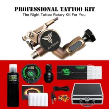 Профессиональный набор для татуировки, роторный пулемет, набор питания, черные иглы для введения пигмента, набор наконечников с коробкой для переноски
