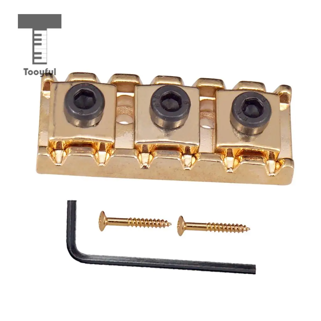 Tooyful Electric Guitar String Locking Nut with Allen Wrench Screws for Tremolo Bridge 43mm