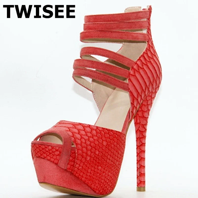 

sapatos de salto alto woman wedding shoes hot selling fashion Sandals peep toe zip thin high heels 15 cm sexy print