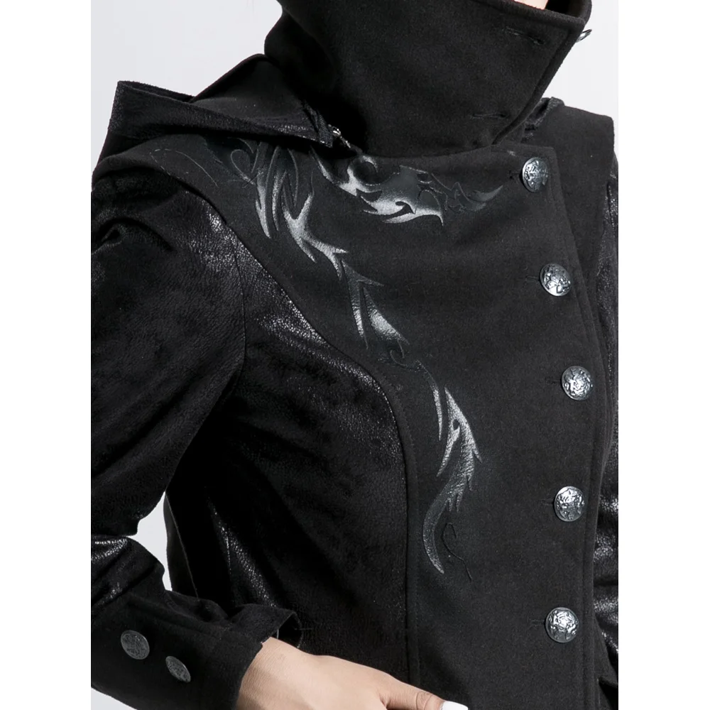 Женская длинная куртка с капюшоном в стиле панк рок Y420F|visual kei|long jacket coatjacket coat |
