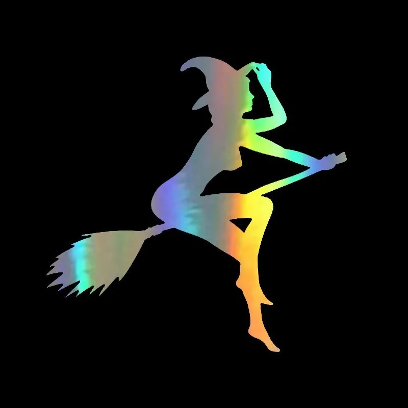 

12x11CM Car Sticker Vinyl Grappige Sexy Heks Lady Gir Sexy Witch Dame Auto Stickers and Decals Car Styling Black/Silver/Laser