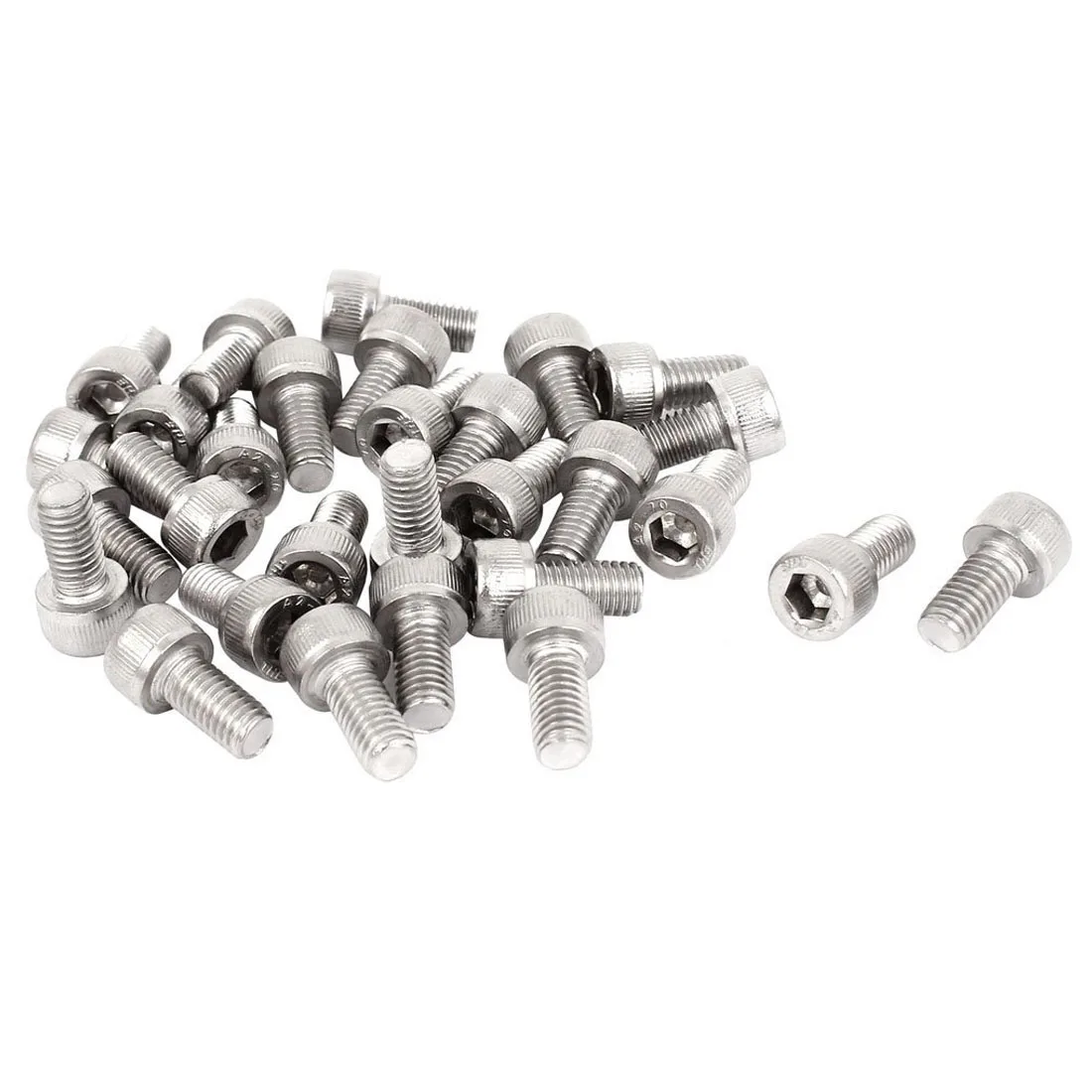 

0.8mm Pitch M5x10mm Stainless Steel Hex Socket Head Cap Screws 30 Pcs
