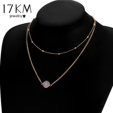 17 км бохо колье из натурального хрусталя для женщин многоцветные бусы Двухслойное ожерелье колье цепь вечерние ювелирные изделия