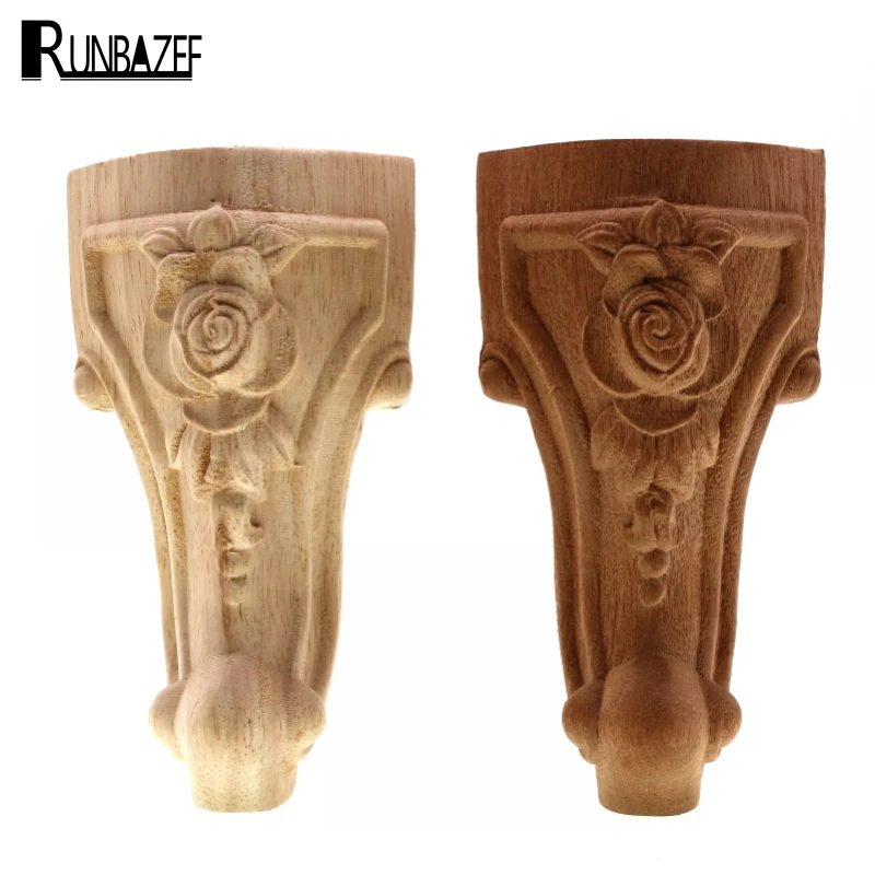RUNBAZEF منحوتة خشب متين T أريكة تتحول لسرير طاولة شاي قدم الأوروبية الأثاث خزائن التلفزيون Woodcarving روز قدم تمثال ميني القوس