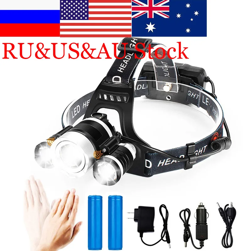 

zk20 Motion Sensor Rechargeable Induction 4 Mode LED Headlamp Headlamp Flashlight Waterproof Hardhat Camping Fishing Light Torch