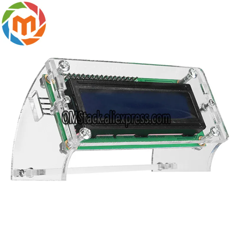 Transparent-Acrylic-Shell-For-LCD1602-LCD-Blue-Yellow-Screen-With-Screw-Nut-LCD1602-Shell-Case-Holder