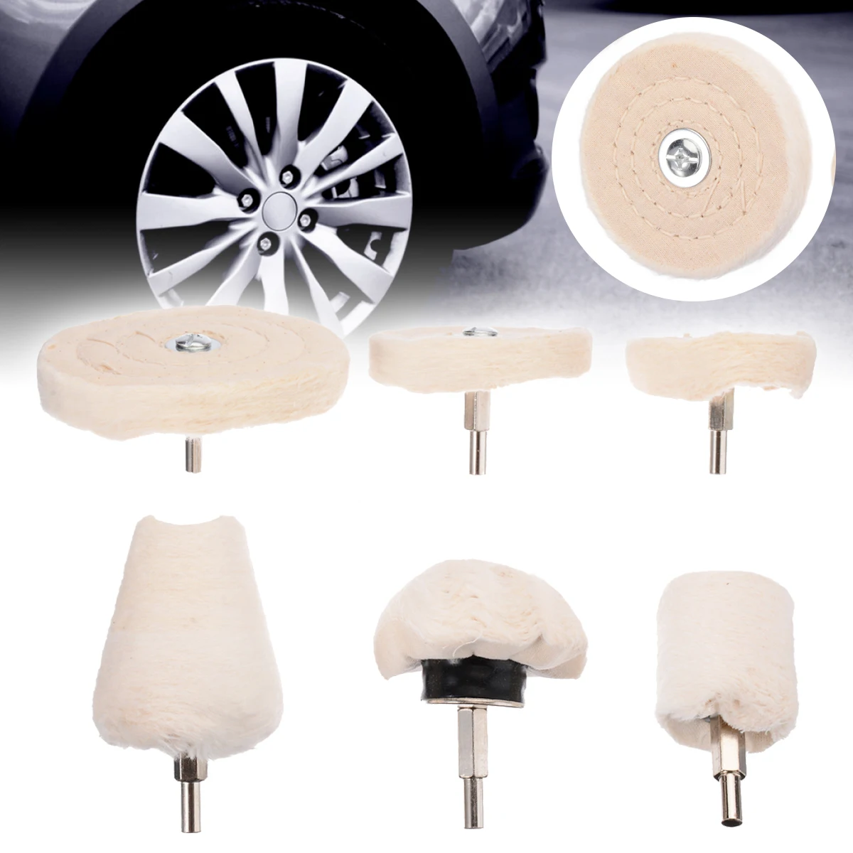 

6pcs New White Polishing Buffer Wheel Attachment For Electric Polishing Tool Accessories Polishing Buffing Tool Kit