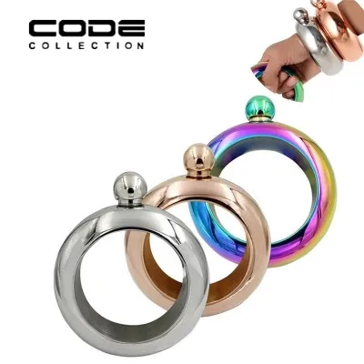 

3.5Oz Bangle Bracelet For Women Men Hip Flask With Funnel Stainless Steel Alcohol Pocket Drinkware Funnel Set Charm Express Gift