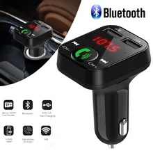 Автомобильный комплект громкой связи беспроводной Bluetooth fm-передатчик ЖК MP3-плеер USB зарядное устройство 2.1A автомобильные аксессуары Handsfree# P5