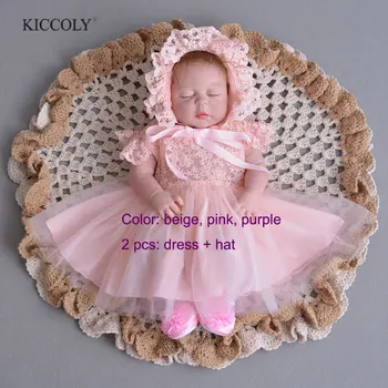 

2017 Baby Girl Dress Tutu Lace Princess 3M-24M Girls Clothes Flowers Toddler Girl Christening For Party Birthday Wedding 2Pcs