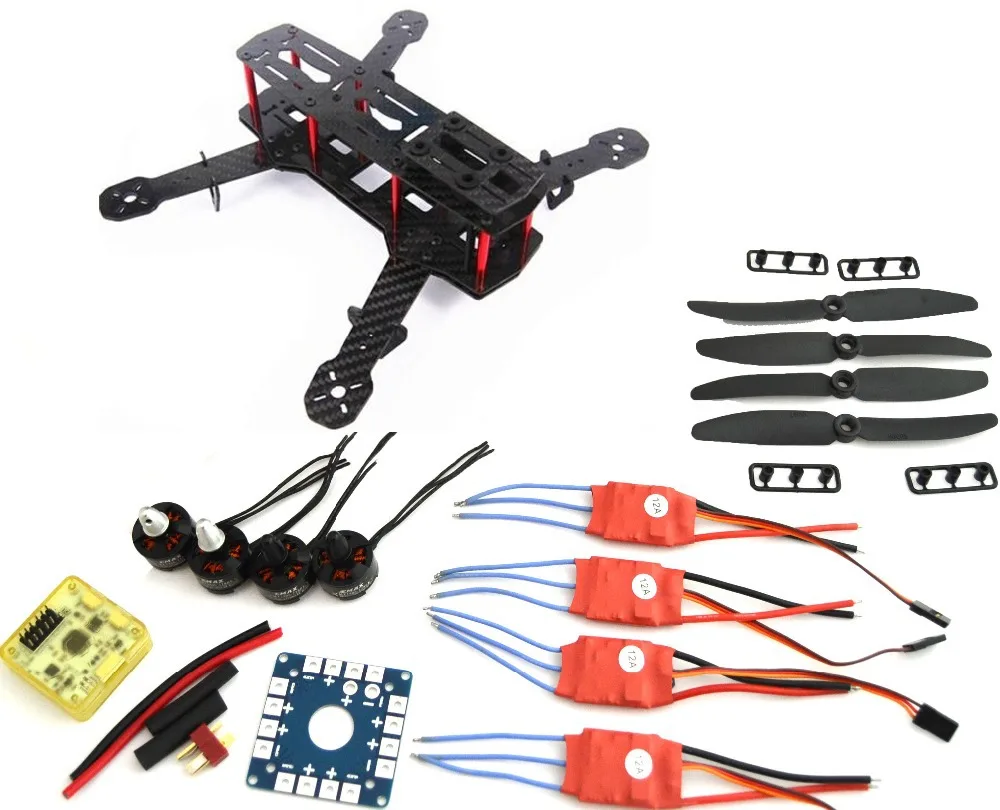 

Carbon Fiber Mini QAV250 C250 Quadcopter Motor 12A Esc Flight Control Prop