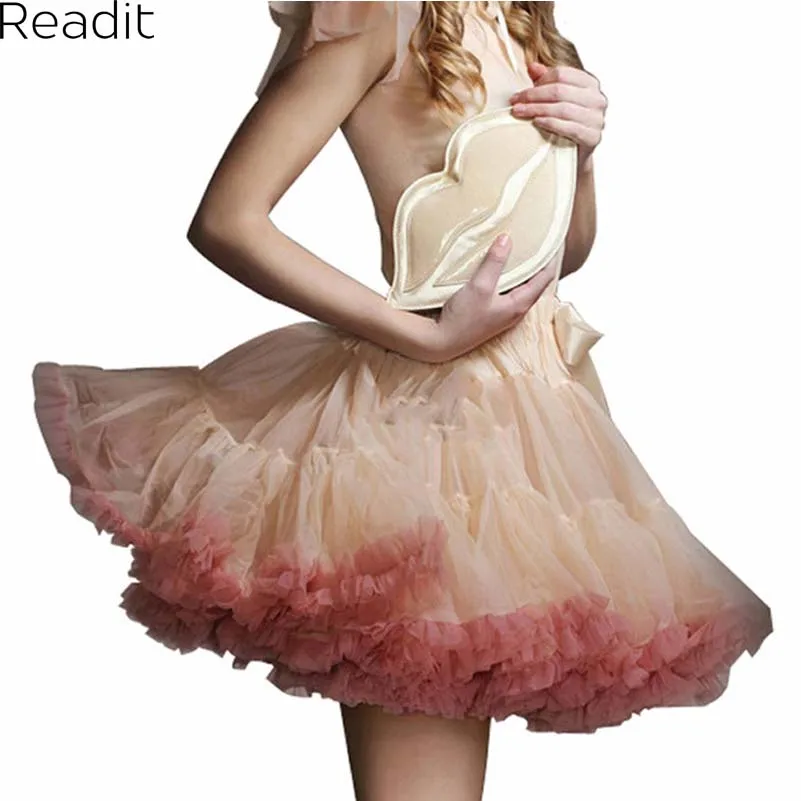 Image 3 Layer Mini Skirts Tulle Skirt American Apparel Waist Tutu Skirts Womens Lolita Petticoat 2016 Summer Faldas Saia Jupe S1791