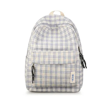 

2019 new Sen retro plaid student bag female casual Korean version of the large-capacity backpack