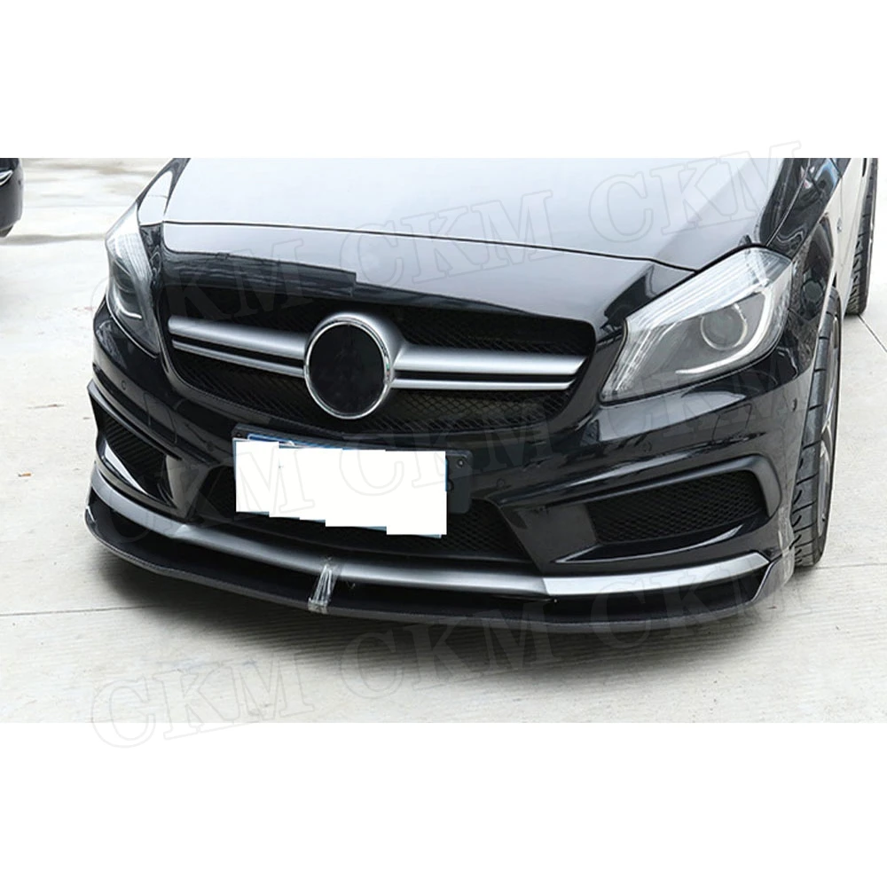 Для W176 углеродного волокна передний спойлер заднего бампера Защита подбородка для Mercedes Benz A класс RZ Стиль A180 A200 A260 A45 2013