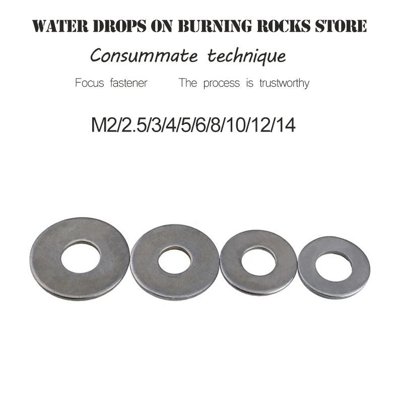 

Free shipping M2 M2.5 M3 M4 M5 M6 M8 M10 M12 M14 Zinc Plated Flat Washer Plain Washer Flat Gasket Brand New
