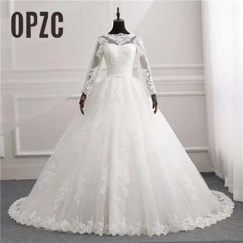 Pure white Ivory muslin Wedding dresses Luxury Lace Embroidery Appliques New Long Sleeve O-Neck Vestidos De Novia Bride Dress
Pure white Ivory muslin Wedding dresses Luxury Lace Embroidery Appliques New Long Sleeve O-Neck Vestidos De Novia Bride Dress