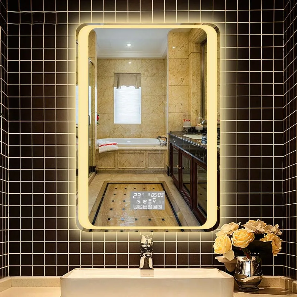 A1 Smart mirror led bathroom mirror wall bathroom mirror bathroom toilet fog light mirror with touch screen LO6111151