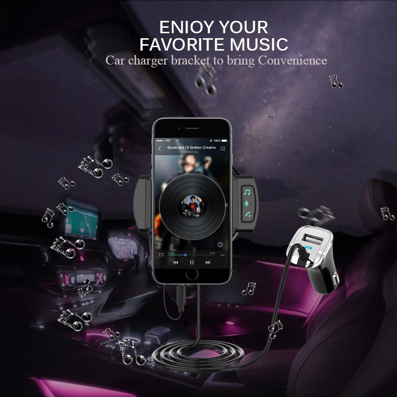 ANLUD FM передатчик Bluetooth Car Kit громкой связи MP3 аудио плеер автомобиля Зарядное