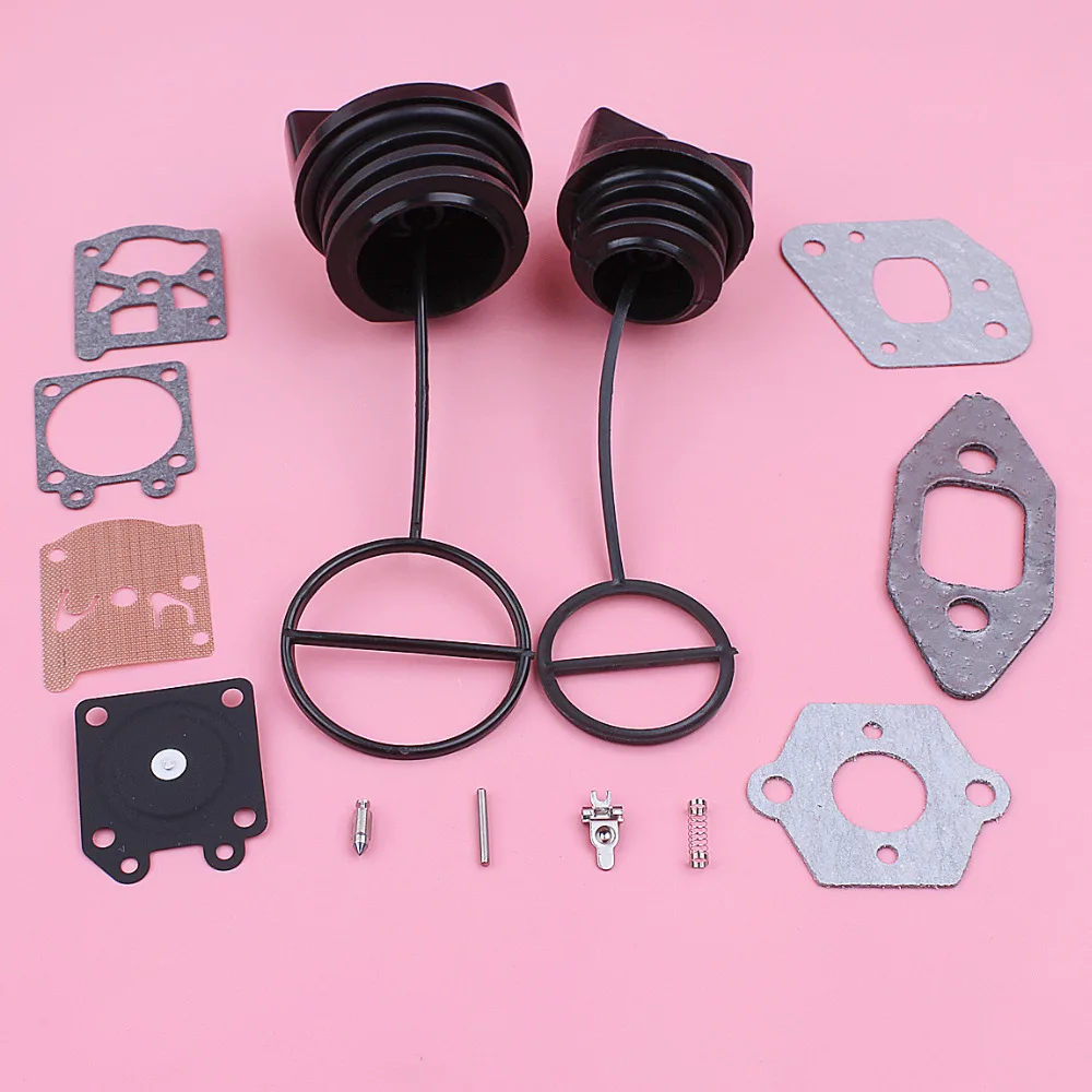 Carburetor Carb Gasket Repair Kit For Partner 350 351 370 Fuel Oil Tank Cap Chainsaw Replacement Spare Part