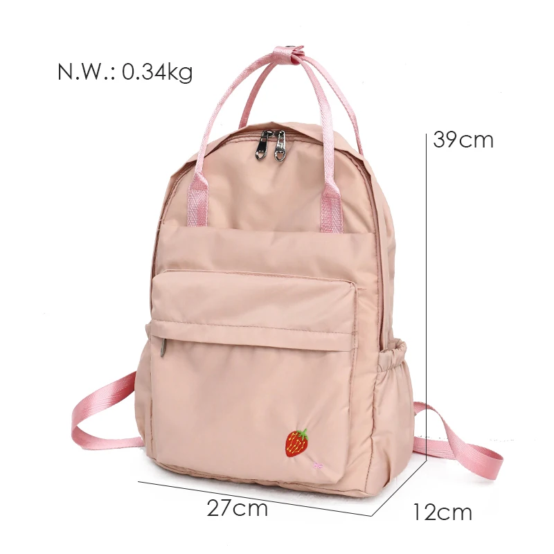 Menghuo 2018 New Preppy Style Fashion Embroidery Ladies Backpack Nylon High Quality Women School Shoulder Bag for Girls YouthG11A3750