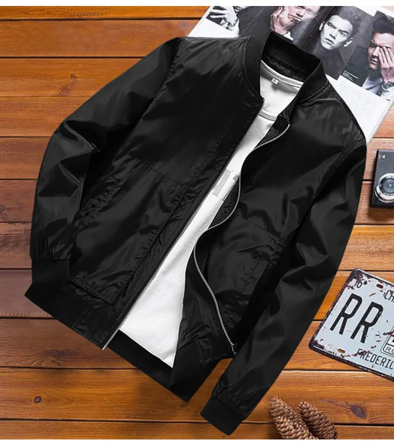2018 Autumn Jacket Men Baseball Collar Spring Male Jackets Coat Man Flight Air Force jacket Plus Size 4XL Brand Clothing MuLS 01